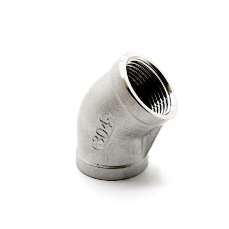 Thrifco Plumbing 1 Inch 45 Elbow Stainless Steel, Bulk 8917034